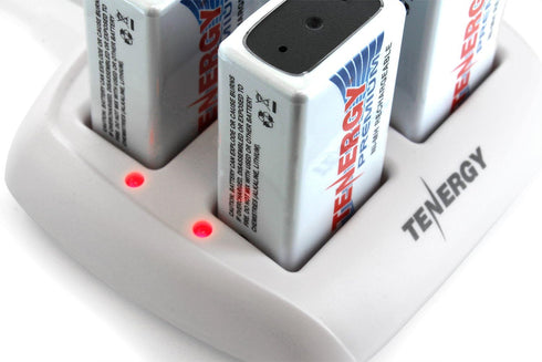 Tenergy TN136 9V 4-Bay 9 Smart Battery Charger for Rechargeable NiMH Volt Batteries