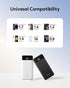 Orfeika 10000mAh Pack Portable Phone Charger, Portable Charger Power Bank with Built-in Cables, Travel Essential