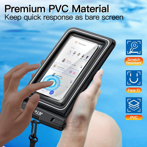 JETech Floating Waterproof Phone Pouch, Water Proof Case for iPhone 15 14 13 12 Pro Max Plus, IPX8 Dry Bag, 2 Pack