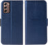 Samsung Galaxy Z Fold 2 5G 2020 Wallet Case, Blue, Leather Flip Card Holder, Wrist Strap Lanyard, Cell Accessories for