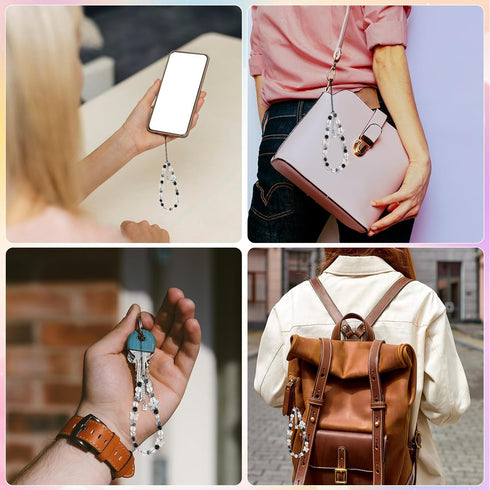 Phone Beaded Wrist Strap Charm, Y2K Beaded Phone Bracelet Strap with Butterfly Design