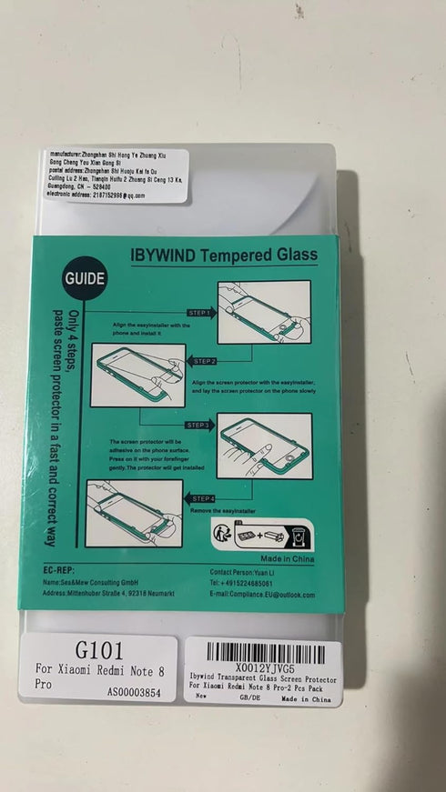 Ibywind Screen Protector for Redmi Note 8 Pro, with 2Pcs Tempered Glass, 1Pc Camera Lens Protector