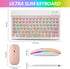 Bluetooth Keyboard and Mouse Combo for iPad, Rechargeable Wireless with 7-Color Backlit Compatible with iPad/iPhone