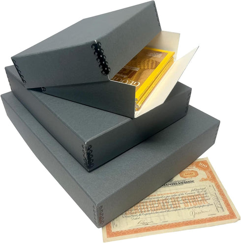 Lineco 8x10 Gray Drop Front Archival Storage Box, Acid-Free, Lignin-Free for Preserving Photos and Documents