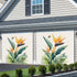 Jimehezon 8x6.9ft Summer Grommets Bird of Paradise Garage Door Banner Tropical Plant Bee Flower Botanical Garage Door