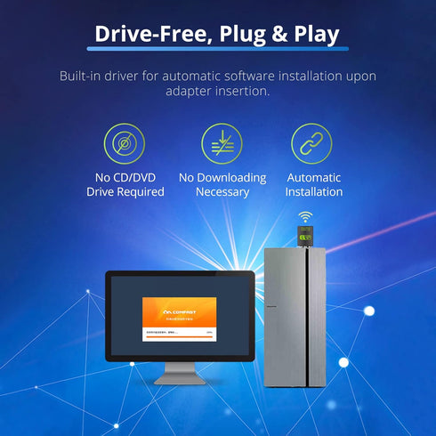 USB WiFi Bluetooth Adapter, 600Mbps Dual Band Wireless Network Card, USB WiFi Dongle for PC/Laptop/Desktop, Supports