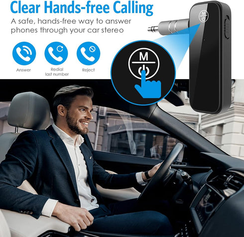 (Upgraded) Ankilo Aux Bluetooth Adapter for Car, 2 in 1 Bluetooth 5.0 Receiver with Display Screen