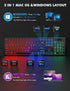 Wireless Keyboard and Mouse Combo, Large Print, RGB Backlit, Oversize Light Up Letters, Rechargeable, Ergonomic Tilt