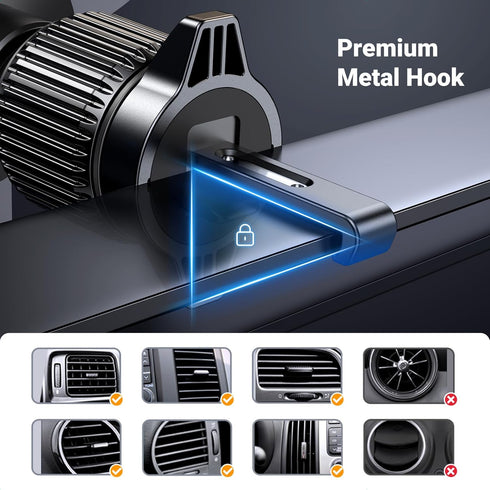 UGREEN Car Phone Holder Vent Mount, Never Blocking Air Vent Clip Compatible with iPhone 15/14/13/12 Pro Max Mini Plus,