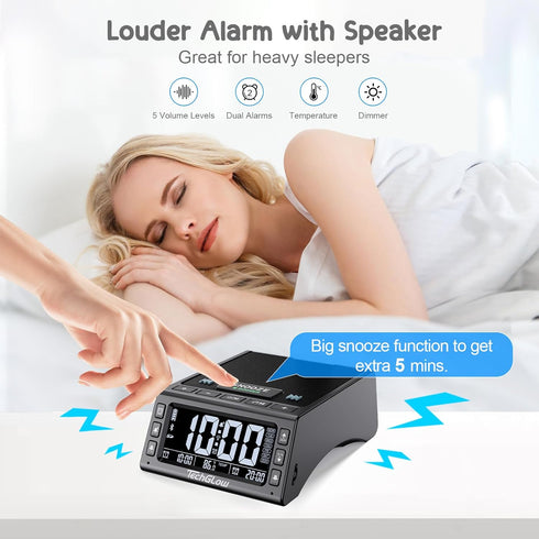 TechGlow Foldable Cellphone Stand with Bluetooth Speaker Charging Station - Birthday Gift Idea for Mom Dad, Cool Gadget