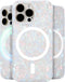 LONLI Hue iPhone 15 Pro Case - White Pearl Tort, Magsafe Compatible, 10FT Drop Protection, 4 Airbag Corners, Aesthetic