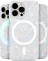 LONLI Hue iPhone 15 Pro Case - White Pearl Tort, Magsafe Compatible, 10FT Drop Protection, 4 Airbag Corners, Aesthetic