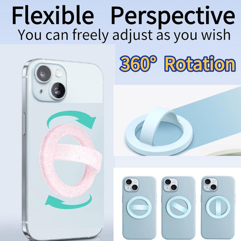 KIJUKI 16 15 14 13 12 Magnetic Silicone Ring Grip Phone Holder,Magnetic Loop Grip,Compatible with Phone Accessories
