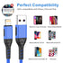 Apple MFi Certified 3-Pack 10FT Lightning Cable - Fast Charging for iPhone Xs Max/XS/XR/X/8/7/6S/6/Plus/SE/iPad (Blue)