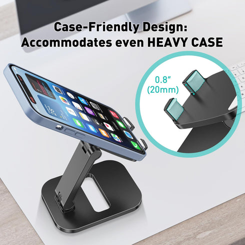 Cell Phone Stand for Desk, Adjustable Portable Foldable Holder Cradle Dock, Compatible with iPhone 15 14 13 Pro Max Mini