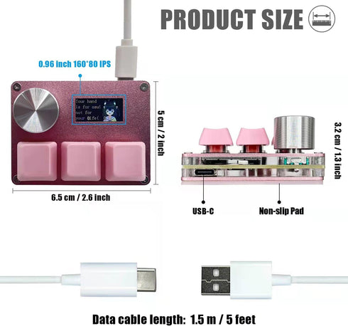 SayoDevice O3C OSU Keyboard with Rapid Trigger Hall Switches, Magnetic Linear Switches, Knob, Screen, Copy Paste, Macro