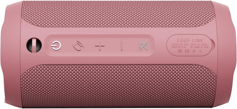 EDUPLINK Portable Bluetooth Speaker, Waterproof IPX7 Wireless Speaker, TWS Pairing Stereo, Long Playtime, Pink