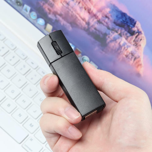 Wireless Mouse, 2.4GHz Ergonomic Small Handheld Finger Mouse, 1200DPI Rechargeable with Mouse Box, Portable Silent Mini