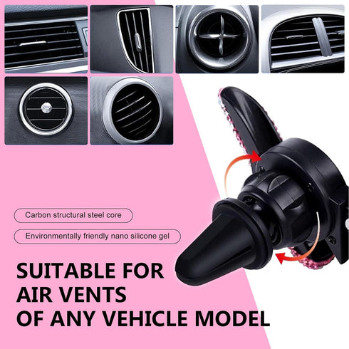 Titgoes Pack-1 #1) Car Mobile Phone Holder, Bling Rhinestone Air Conditioning Outlet Navigation Holder, Women Cell