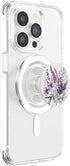 PopSockets MagSafe PopGrip for iPhone, Purple Lavender Blossom Leaves Flowers Floral Girly