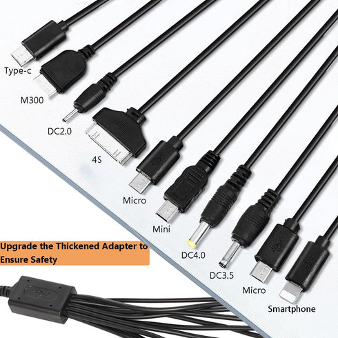 10 in 1 Multi Charging Cable, Universal Multiple Charging Cord with 10 Ports for Charging Cell Phones, Speakers, MP3,