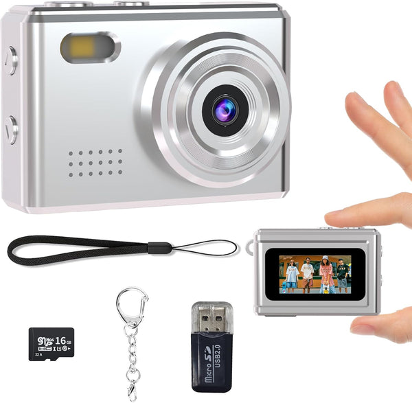 Lenane Mini Keychain Camera-1080P Mini Retro Digital Camera with 0.96" Screen 16GB Card,Portable