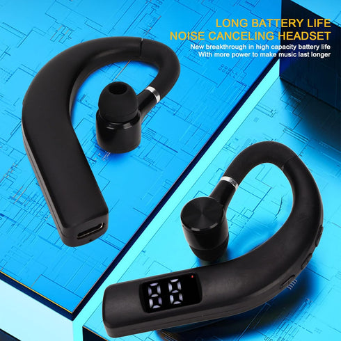 ASHATA Bluetooth Earpiece, BT5.2 Wireless Handsfree Headset, 240mAh Battery, IPX5 Waterproof, 180 Degree Rotating Ear