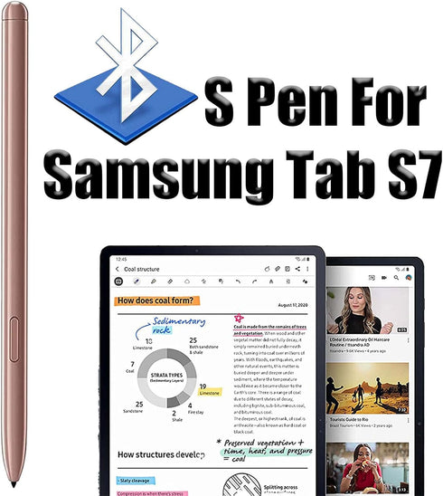 Tab S7 S Pen with Bluetooth Replacement for Samsung Galaxy Tab S7, S7 Ultra, S7 Plus (Gold)