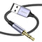 MOSWAG USB to 3.5mm Adapter, USB Male to 3.5mm Male AUX Stereo Audio Converter, Nylon Braided Cable
