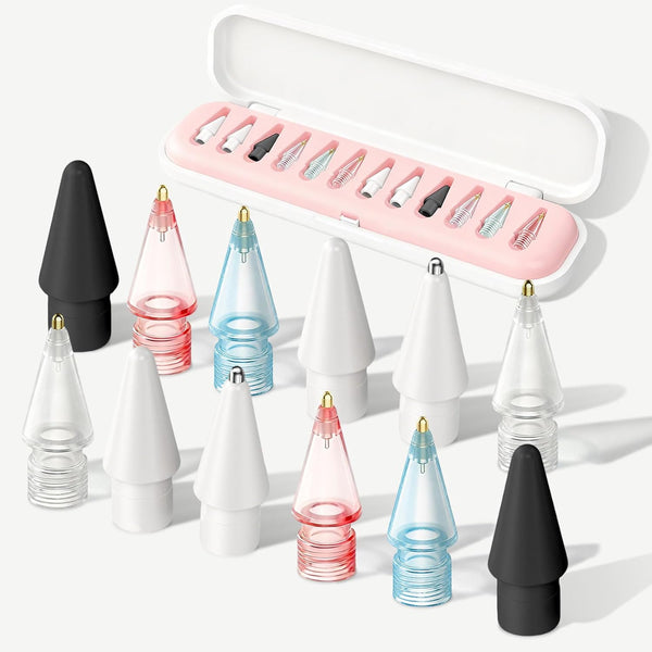 Blissleaf 12 Pack Replacement Tips for Apple Pencil, Needle IpadPencil Nibs with Case,