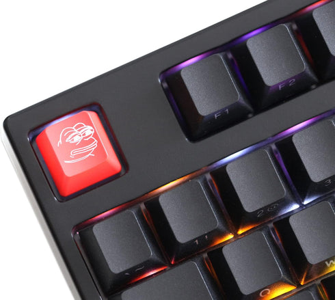 KPREPUBLIC Novelty Shine Through Keycaps, ABS Etched Backlit Black Red R1 ESC Sad Frog THX Meme Internet Trends