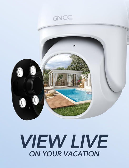 GNCC Security Camera for Home Security, Outdoor Camera, 1080P, Color Night Vision, Motion Sensor, Waterproof