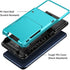 Vofolen Galaxy S20 FE 5G Case, Sky Blue Wallet with 4-Card Slot, Hidden Pocket, Dual Layer Hybrid Rubber Bumper