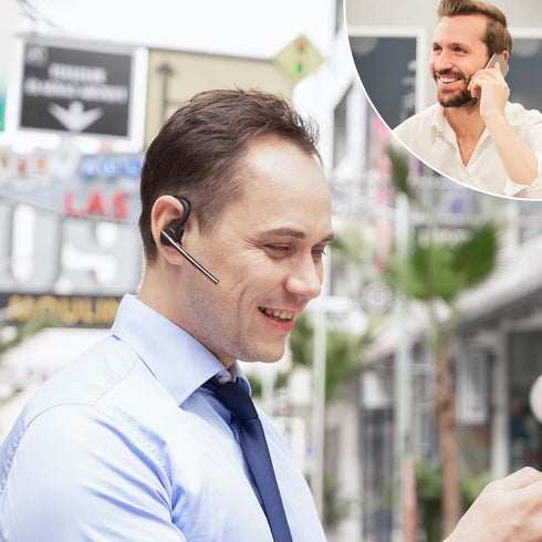 New bee Bluetooth Earpiece V5.2 Wireless Headset with 24Hrs Talktime, CVC8.0 Dual Mic Noise Cancelling for