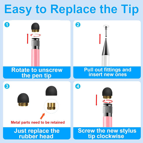 Bopomofo Stylus (5 Pcs) - 2-in-1 Stylus Pen for Touchscreen, High Precision for iPhone/iPad/Android Tablets