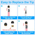 Bopomofo 10 Tips+5 Rubber Transparent Disc Trips,High Precision and High Sensitivity Stylus Replacement Tibs,Black