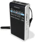 Retekess PR15 Pocket NOAA Weather Radio, AM FM Emergency Portable Radio Powered by AAA Battery (Silver Black)