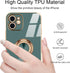 iPhone 11 Phone Case with 360° Rotatable Finger Ring Holder, Magnetic Shiny Gold Plated Edge, Shockproof Soft TPU