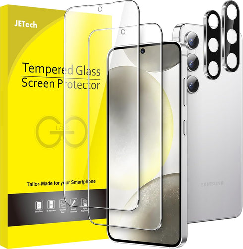 JETech Screen Protector for Samsung Galaxy S24 6.2-Inch, 2-Pack with Camera Lens Protector, HD Clear