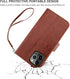 Bocasal iPhone 11 Pro Max Wallet Case with Card Holder, PU Leather Magnetic Detachable Kickstand (Brown)