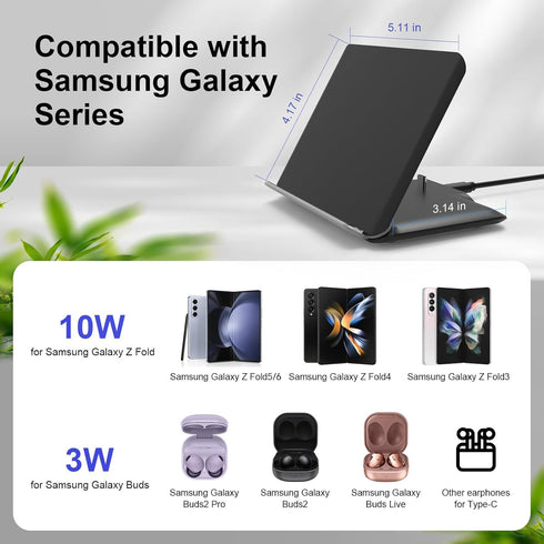 2 in 1 Fast Wireless Charging Station for Samsung Galaxy Z Fold Wireless Charger: Compatible with Galaxy Z Fold