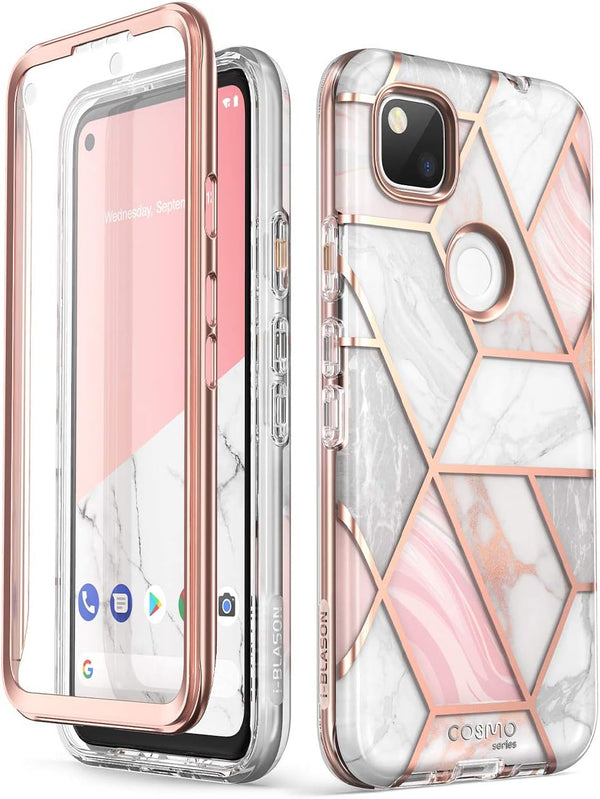 i-Blason Cosmo Series Slim Protective Case for Google Pixel 4a (5.8 inch, 2020), Stylish with Built-in Screen Protector