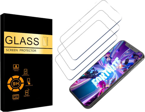 Glass Screen Protector for iPhone 13 / 13 Pro / 14, 3 Pack, 9H Hardness, Oleophobic Coating, 99.99% Clarity