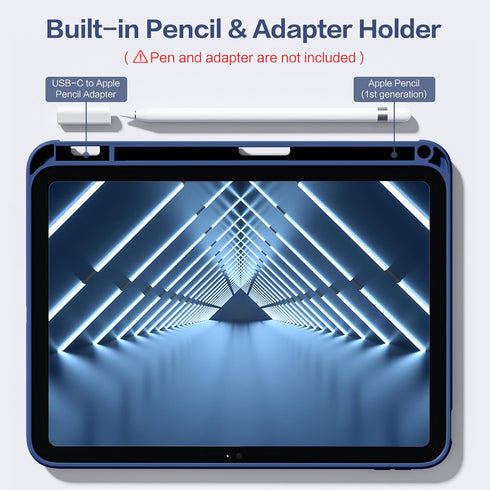 Wenlaty Case for iPad 10th Generation 2022 10.9 Inch with Pencil Holder, Slim Protective Cover, Sea Blue