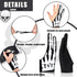 2 Pieces Skeleton Artist Glove for Drawing Tablet, 2 Finger Digital Tablet Glove for Pad Painting Writing, Right Hand