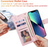 UEEBAI 15, Wallet Case for iPhone PU Leather Phone Cover Kickstand RFID Blocking Flip Case Card Slots Wrist Strap