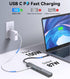 vienon 5-in-1 4K HDMI+1080P 3.0+PD 100W USB C Hub HDMI VGA Adapter for Triple Monitor, Laptop Docking Station with Dual