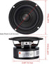 Pack of 2 Full Range Bookshelf Speakers - 3 Inch 8 Ohm Anti-Magnetic HiFi Tweeter Wooden Enclosure Home Audio Woofer