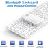 OMOTON Bluetooth Keyboard and Mouse Combo for Mac, Wireless Multi-Device Keyboard with Numeric Keypad (White)