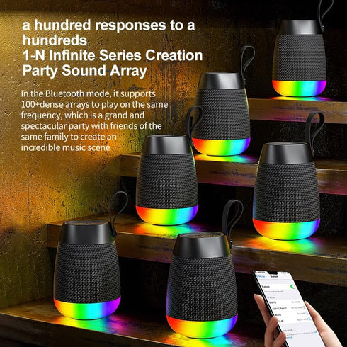 thl 360 5.3, IPX5 6H Portable Bluetooth Speaker with Music Rhythm Lights, Bluetooth Waterproof, Playtime, TF